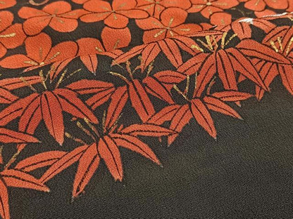 平和屋着物■豪華黒留袖　刺繍　松竹梅　金銀糸　正絹　逸品　BAAX3583yc