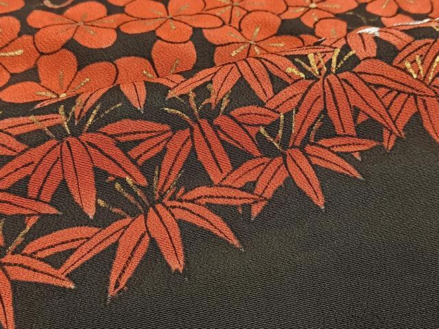 平和屋着物■豪華黒留袖　刺繍　松竹梅　金銀糸　正絹　逸品　BAAX3583yc