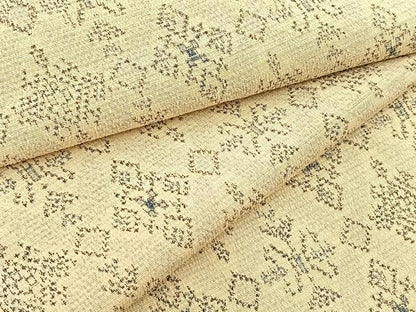 平和屋着物▽本塩沢　単衣　幾何学文様　正絹　逸品　BAAX3579yc