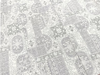 平和屋着物■結城紬　手結び　小千谷　まつもと　更紗花蝶文　反端付き　正絹　逸品　BAAX3604yc