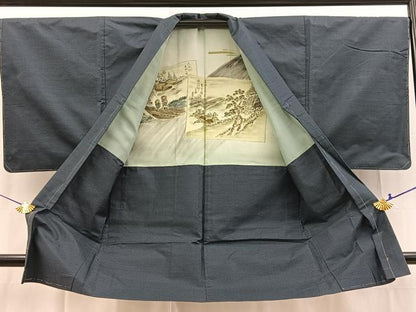平和屋着物■男性　本場大島紬　アンサンブル　長羽織　80亀甲　総詰め　正絹　逸品　未使用　BAAX3700yc
