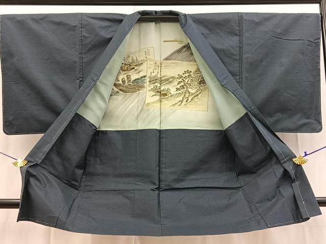 平和屋着物■男性　本場大島紬　アンサンブル　長羽織　80亀甲　総詰め　正絹　逸品　未使用　BAAX3700yc