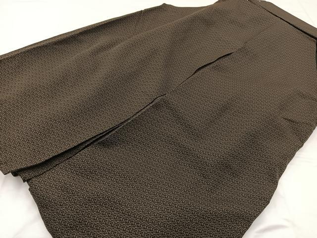 平和屋着物●男性　行灯袴　幾何学文様　正絹　逸品　BAAX3752yc