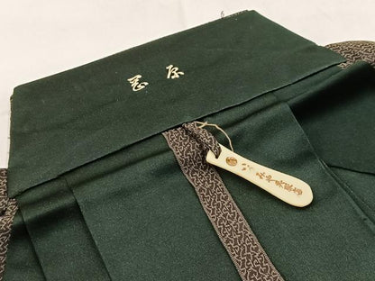 平和屋着物●男性　行灯袴　幾何学文様　正絹　逸品　BAAX3752yc