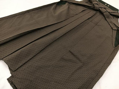 平和屋着物●男性　行灯袴　幾何学文様　正絹　逸品　BAAX3752yc