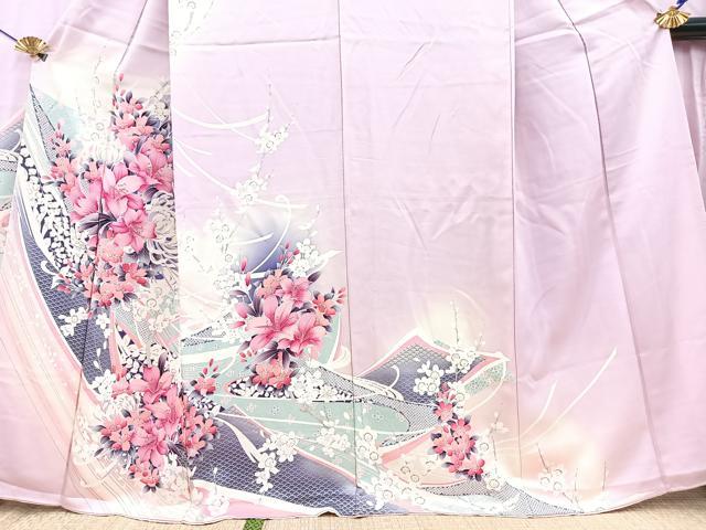 平和屋着物■豪華振袖　草花文　暈し染め　正絹　逸品　BAAX3781yc
