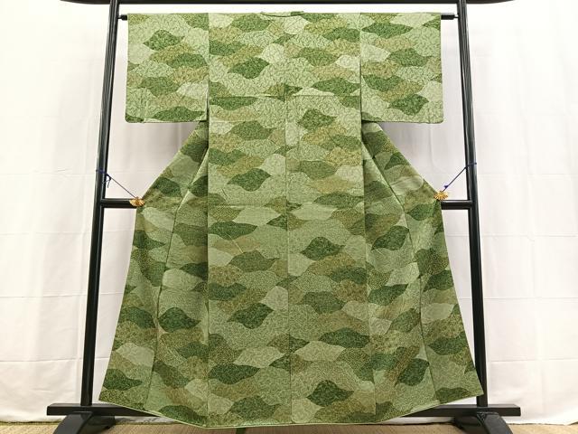 平和屋着物■上質な小紋　切嵌花文　正絹　逸品　BAAX3787yc