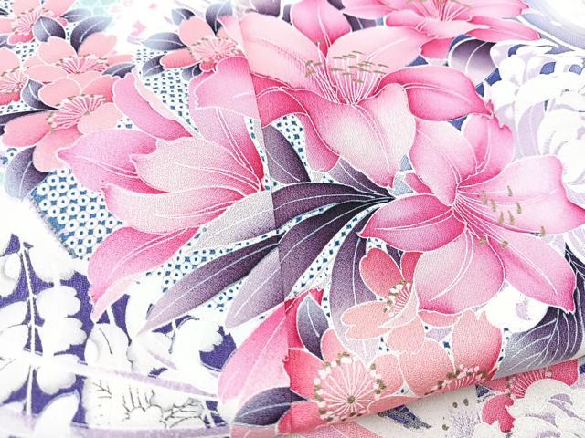 平和屋着物■豪華振袖　草花文　暈し染め　正絹　逸品　BAAX3781yc