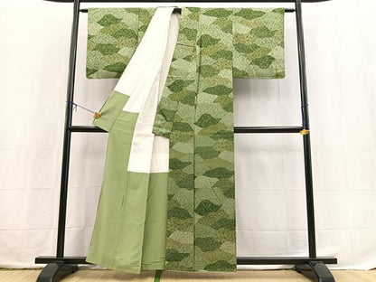 平和屋着物■上質な小紋　切嵌花文　正絹　逸品　BAAX3787yc