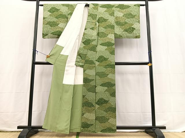 平和屋着物■上質な小紋　切嵌花文　正絹　逸品　BAAX3787yc