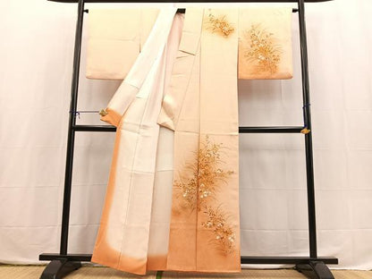平和屋着物■訪問着　秋草文　暈し染め　正絹　逸品　BAAX3790yc