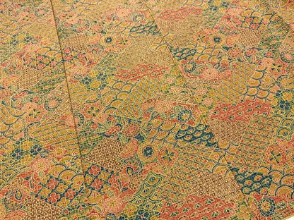 平和屋着物■上質な小紋　熨斗花文　正絹　逸品　BAAX3844yc