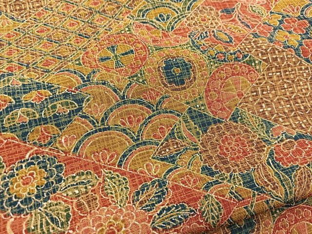 平和屋着物■上質な小紋　熨斗花文　正絹　逸品　BAAX3844yc