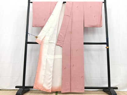 平和屋着物●上質な小紋　地紋起こし　花尽くし　正絹　逸品　BAAX3938yc