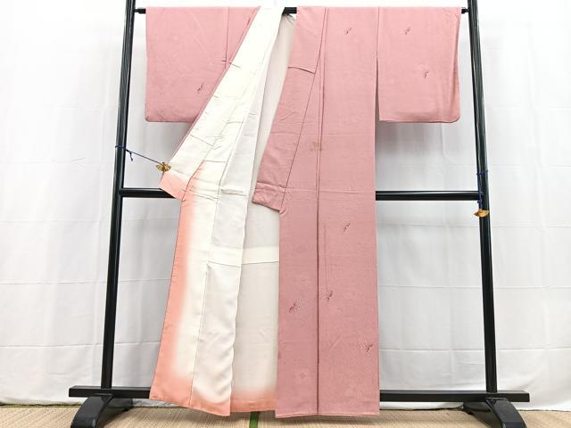 平和屋着物●上質な小紋　地紋起こし　花尽くし　正絹　逸品　BAAX3938yc