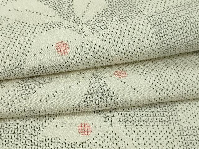 平和屋着物▽本塩沢　単衣　110亀甲　唐草文　正絹　逸品　DABG9596sf