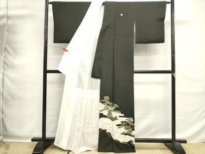平和屋着物■豪華黒留袖　駒刺繍　浜松文　金彩　正絹　逸品　DABG6929cd