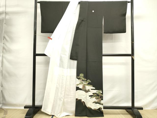 平和屋着物■豪華黒留袖　駒刺繍　浜松文　金彩　正絹　逸品　DABG6929cd
