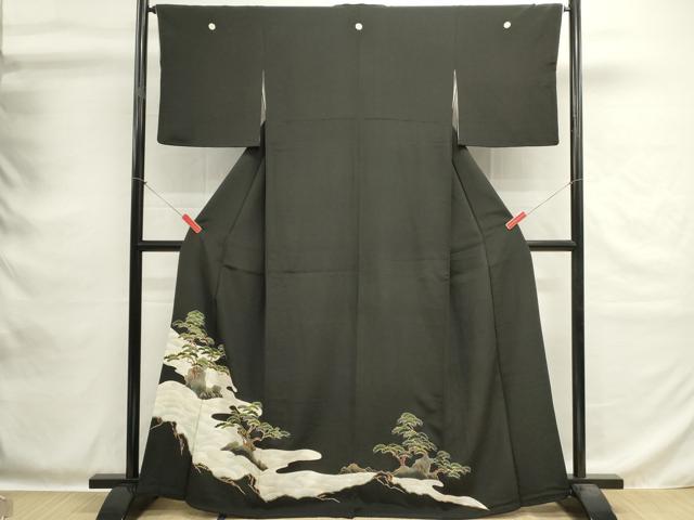 平和屋着物■豪華黒留袖　駒刺繍　浜松文　金彩　正絹　逸品　DABG6929cd