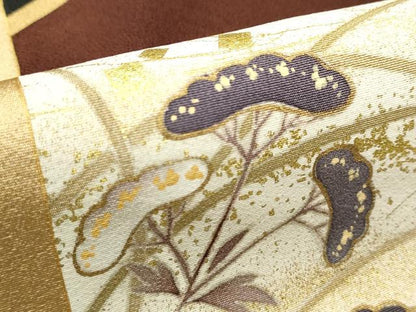 平和屋着物■豪華黒留袖　駒刺繍　色紙枝花文　金彩　正絹　逸品　DABG6930cd