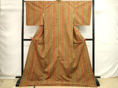 平和屋着物■上質な紬　間道　ロング丈　正絹　逸品　未使用　DABG6963cd