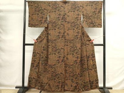 平和屋着物■宮内庁御用達　赤城右堂　小紋　風景文　暈し染め　鬼しぼ縮緬　正絹　逸品　DABG6938cd