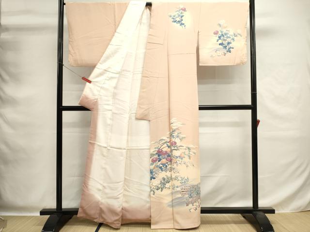 平和屋着物■訪問着　友禅　草花文　暈し染め　正絹　逸品　DABG6944cd