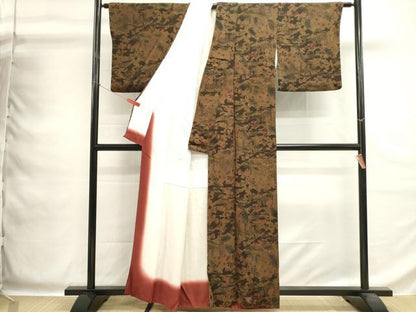 平和屋着物■宮内庁御用達　赤城右堂　小紋　風景文　暈し染め　鬼しぼ縮緬　正絹　逸品　DABG6938cd