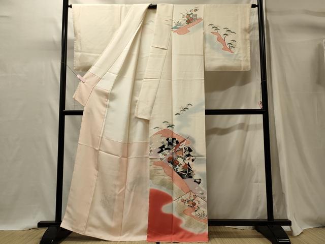 平和屋着物■訪問着　几帳草花文　暈し染め　金彩　正絹　逸品　未使用　CABI1612oy