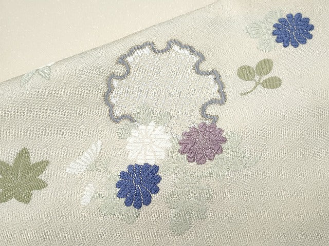 平和屋着物●訪問着　唐織　雪輪花文　金銀糸　正絹　逸品　CABI1283th