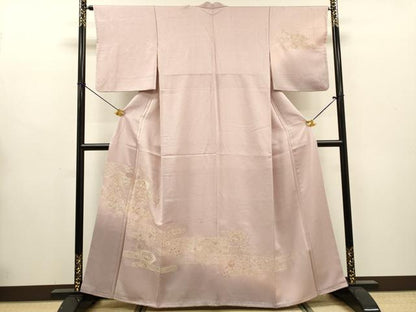 平和屋着物▼中国三大刺繍 スワトウ刺繍 汕頭刺繍 総刺繍 訪問着 吉祥霞地紙花文 暈し染 正絹 逸品 DABG5314fe