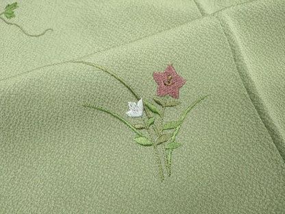 平和屋着物▼訪問着　総刺繍　飾花文　金糸　正絹　逸品　DABG5319fe