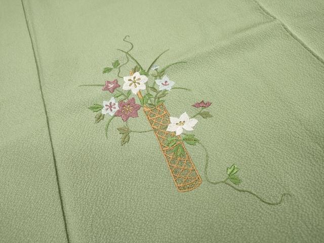 平和屋着物▼訪問着　総刺繍　飾花文　金糸　正絹　逸品　DABG5319fe