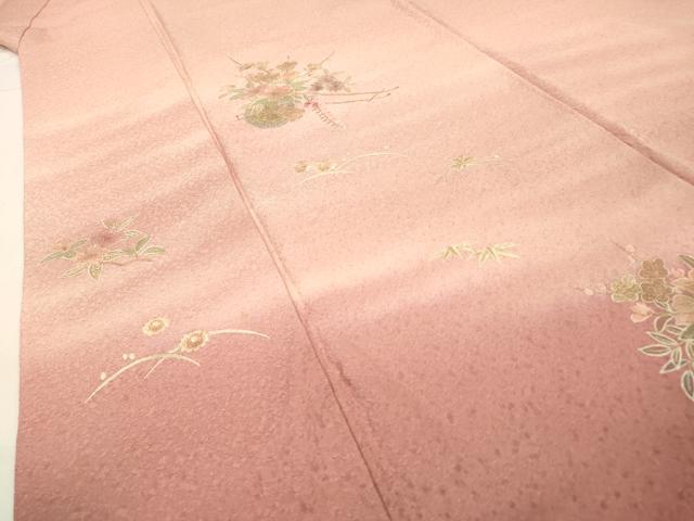 平和屋着物▼中国三大刺繍　スワトウ刺繍　汕頭刺繍　総刺繍　訪問着　花車　暈し染　正絹　逸品　DABG5318fe