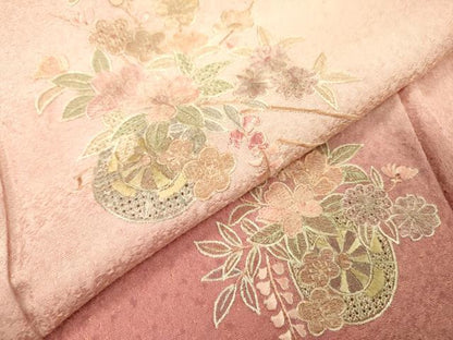平和屋着物▼中国三大刺繍　スワトウ刺繍　汕頭刺繍　総刺繍　訪問着　花車　暈し染　正絹　逸品　DABG5318fe