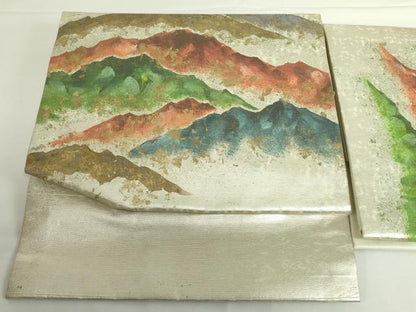 平和屋着物◎つけ帯　重ね山　金銀糸　引箔　正絹　逸品　DABH0080op
