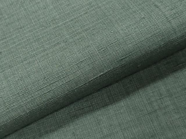 平和屋着物●男性　銀座きしや　結城紬　アンサンブル　色無地　錆青磁色　たとう紙付き　正絹　逸品　CABI0444gh