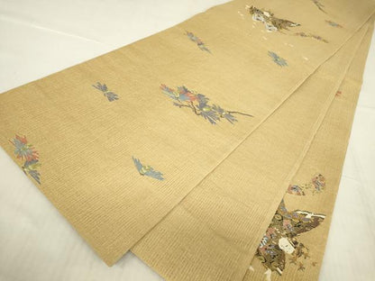 平和屋着物＊夏物　明綴れ　袋帯　童子遊び　金糸　正絹　逸品　DABG0617az