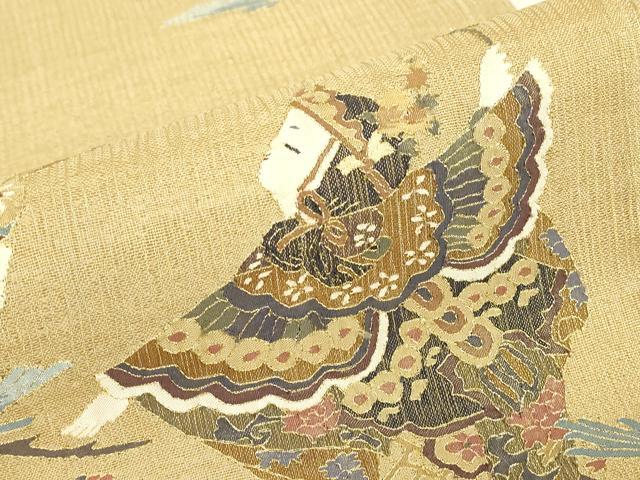 平和屋着物＊夏物　明綴れ　袋帯　童子遊び　金糸　正絹　逸品　DABG0617az