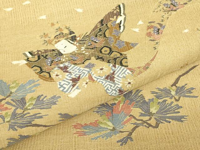 平和屋着物＊夏物　明綴れ　袋帯　童子遊び　金糸　正絹　逸品　DABG0617az