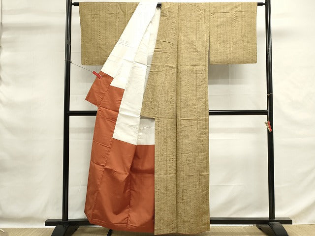 平和屋着物■上質な紬　間道　正絹　逸品　DABG6973cd
