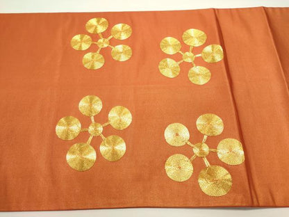 平和屋着物◎太鼓柄袋帯　総刺繍　駒刺繍　梅鉢　正絹　逸品　DABH1535cd