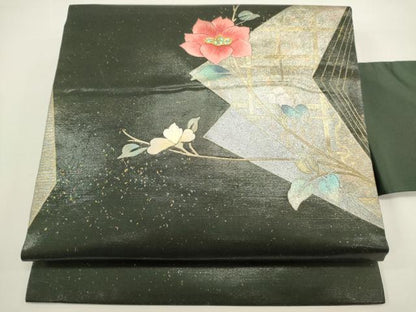 平和屋着物◎九寸名古屋帯　刺繍　螺鈿　金銀糸　正絹　逸品　DABH1542cd
