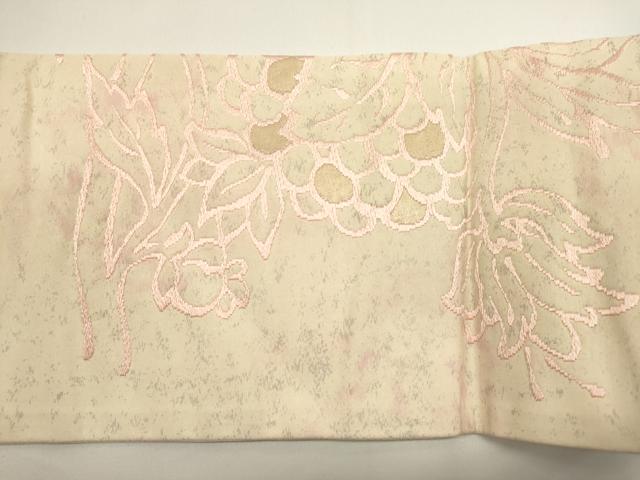 平和屋着物◎九寸名古屋帯　唐織　草花文　金糸　正絹　逸品　DABH1541cd
