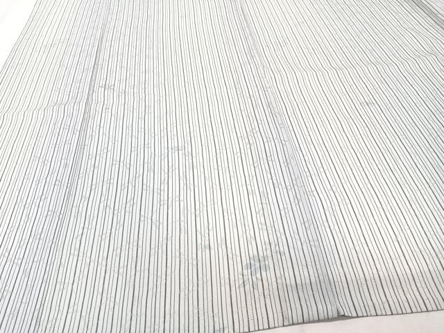 平和屋着物＊夏物　小紋　捩り織　縞花文　蜻蛉　正絹　逸品　CABI3741xi