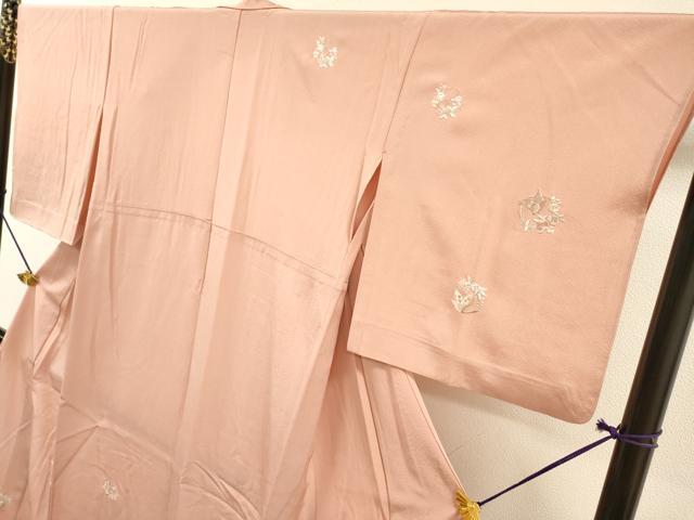 平和屋着物▽訪問着　単衣　総刺繍　舞蝶花丸文　金糸　正絹　逸品　DABG5538fe