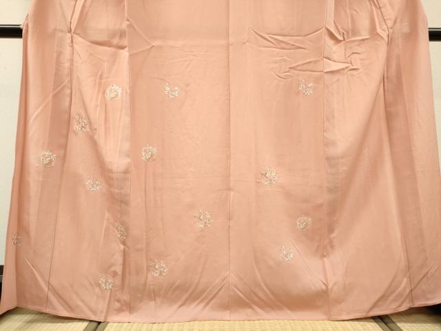平和屋着物▽訪問着　単衣　総刺繍　舞蝶花丸文　金糸　正絹　逸品　DABG5538fe
