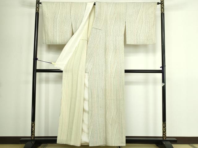 平和屋着物▽上質な小紋　単衣　間道　正絹　逸品　DABG9751sf