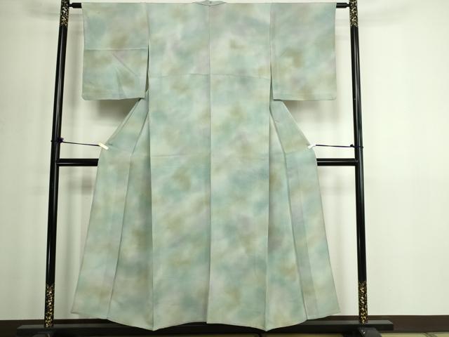 平和屋着物▽上質な小紋　単衣　霞文　正絹　逸品　DABG9765sf