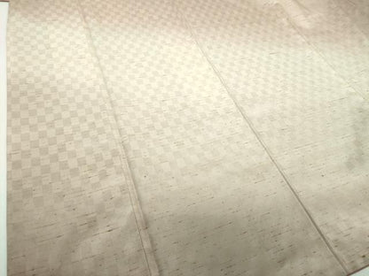 平和屋着物●ぜんまい紬　色留訪問着　霞市松文様　正絹　逸品　DABG8257ps
